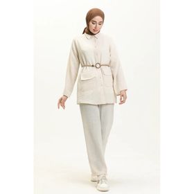 Sefamerve 70030-02 Bej Kadın Tunik Pantolon İkili Takım