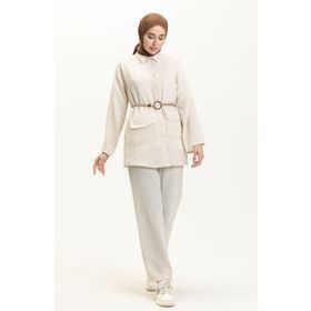 Sefamerve 70030-02 Bej Kadın Tunik Pantolon İkili Takım