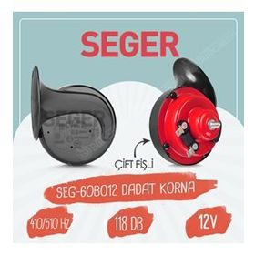 Seger 12 V 118 DB (Çift Fişli) 2'li Paket Dadat Salyangoz Korna