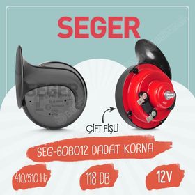 Seger 12 V 118 DB (Çift Fişli) 2'li Paket Dadat Salyangoz Korna