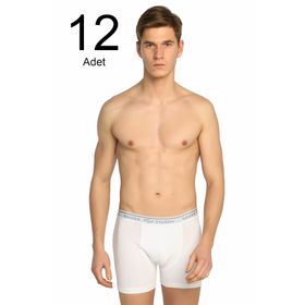 Seher ELF568S0060CCM12 Beyaz 12 li Paket likralı Erkek Boxer