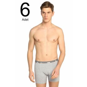 Seher ELF568S0060CCM6 Gri 6 lı Paket likralı Erkek Boxer