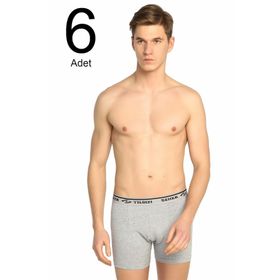Seher ELF568S0060CCM6 Gri 6 lı Paket likralı Erkek Boxer