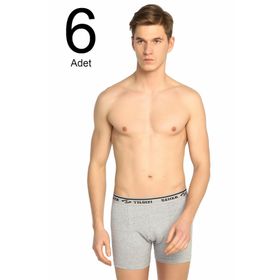 Seher ELF568S0060CCM6 Gri 6 lı Paket likralı Erkek Boxer