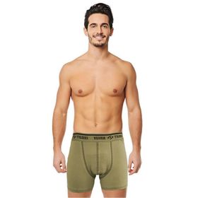 Seher Yıldızı 3'lü Haki Pamuklu Likralı Erkek Boxer