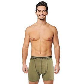 Seher Yıldızı 6'lı Haki Pamuklu Likralı Erkek Boxer