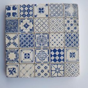 Şeker Portakalım Tekli 10x10 cm Beyaz Dekoratif Figürlü Doğal Taş Gider Kapağı Banyo Süsü
