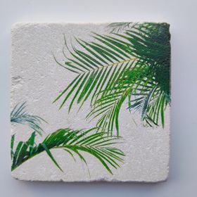 Şeker Portakalım Tekli 10x10 cm Beyaz Dekoratif Figürlü Doğal Taş Gider Kapağı Banyo Süsü