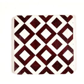 Şeker Portakalım Tekli 10X10 cm Bordo Dekoratif Figürlü Doğal Taş Gider Kapağı Banyo Süsü