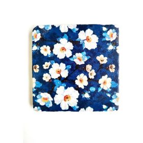 Şeker Portakalım Tekli 10x10 cm Mavi Dekoratif Figürlü Doğal Taş Gider Kapağı Banyo Süsü