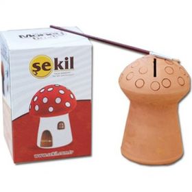 Şekil Kil Seti Mantar Kumbara