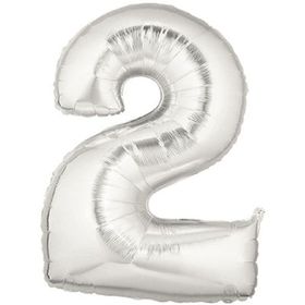 Şekilli 2 Numara Supershape Silver Rakam Folyo Balon