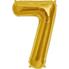 Şekilli 7 Numara Supershape Gold Rakam Folyo Balon