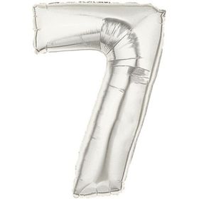 Şekilli 7 Numara Supershape Silver Rakam Folyo Balon