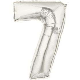 Şekilli 7 Numara Supershape Silver Rakam Folyo Balon