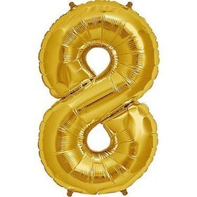 Şekilli 8 Numara Supershape Gold Rakam Folyo Balon