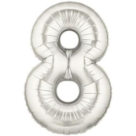 Şekilli 8 Numara Supershape Silver Rakam Folyo Balon