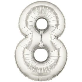Şekilli 8 Numara Supershape Silver Rakam Folyo Balon