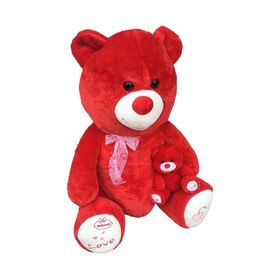 Selay 1178 37 cm Kırmızı Peluş Oturan Ayı
