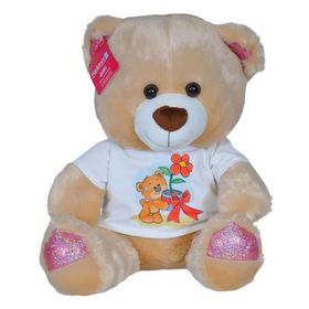 Selay 1695 Kahverengi 46 cm Peluş T-Shirtlü Ayı