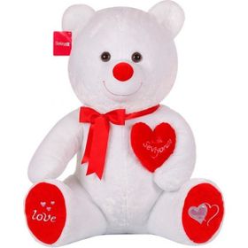 Selay Beyaz Kalpli Yumoş Ayı 47 cm Peluş Oyuncak