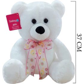 Selay Oyuncak 1178B 37 cm Beyaz Oturan Ayı