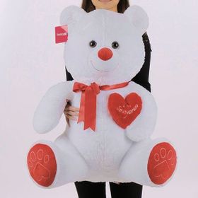 Selaytoys 1054B 70 cm Beyaz Tikil Ayı