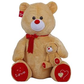 Selaytoys 1085K 100 cm Kahverengi Yavrulu Ayı