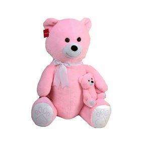 Selaytoys 1085P 100 cm Pembe Yavrulu Ayı Oyuncak