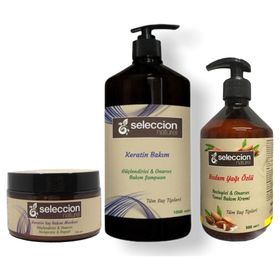 Seleccion Naturel 1000 ml Keratin Şampuan + 250 ml Keratin Saç Maskesi + 500 ml Badem Yağı Özlü Saç Kremi