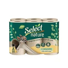 Select Nature Kahverengi Organik 6 Rulo 3 Katlı Kağıt Havlu