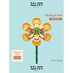 Selfey Legomodel Magnolia Çiçeği Blok Çiçek