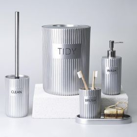 Selim Grooved Gümüş Banyo Seti