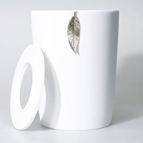 Selim Leaf Beyaz Gümüş Çöp Kovası