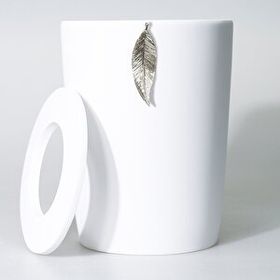 Selim Leaf Beyaz Gümüş Çöp Kovası