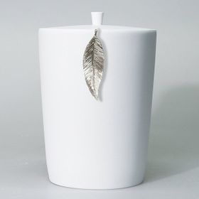 Selim Leaf Beyaz Gümüş Çöp Kovası