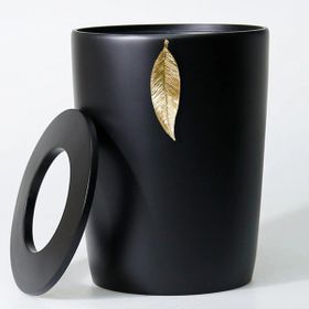 Selim Leaf Siyah Altın Çöp Kovası