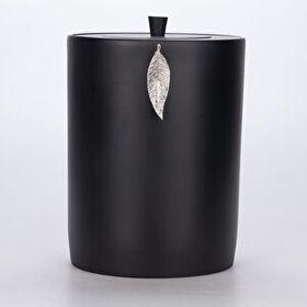 Selim Leaf Siyah Gümüş Çöp Kovası