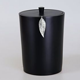 Selim Leaf Siyah Gümüş Çöp Kovası