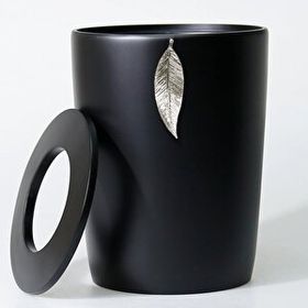 Selim Leaf Siyah Gümüş Çöp Kovası