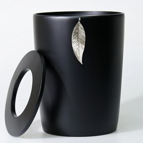 Selim Leaf Siyah Gümüş Çöp Kovası