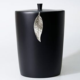 Selim Leaf Siyah Gümüş Çöp Kovası