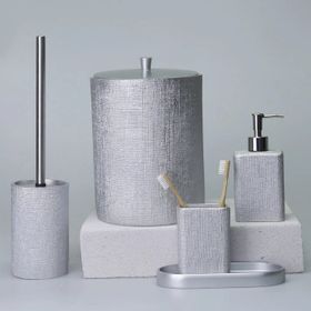 Selim Linen Gümüş Banyo Seti