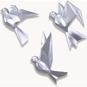 Selim Mouette 3'lü Gümüş Dekoratif Kuş