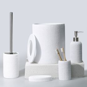 Selim Natural 3 Parça Beyaz Banyo Seti