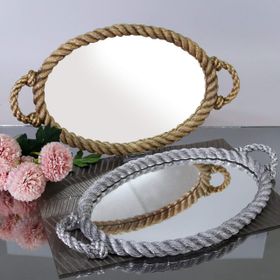 Selim Rope Altın Aynalı Tepsi