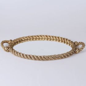 Selim Rope Altın Aynalı Tepsi