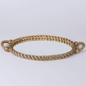Selim Rope Altın Aynalı Tepsi
