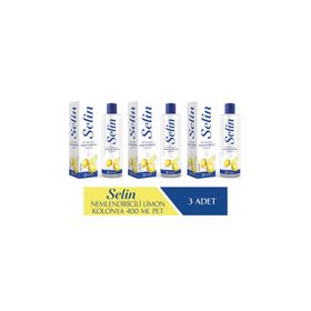 Selin 3x180 ml Cam Şişe Nemlendiricili Limon Kolonyası