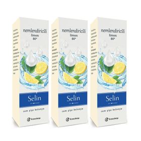 Selin 3x180 ml Cam Şişe Nemlendiricili Limon Kolonyası
